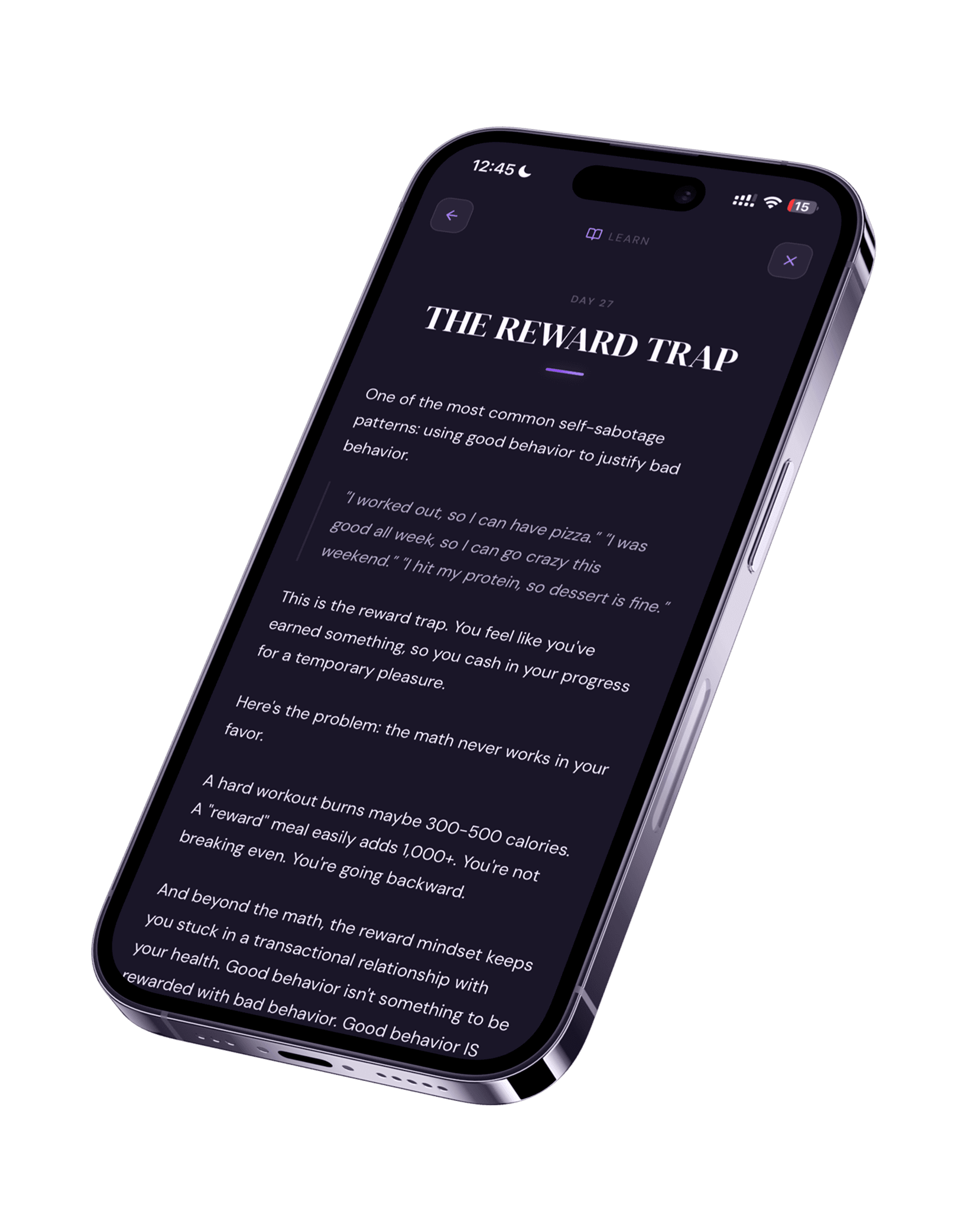 FitFluxx lesson screen